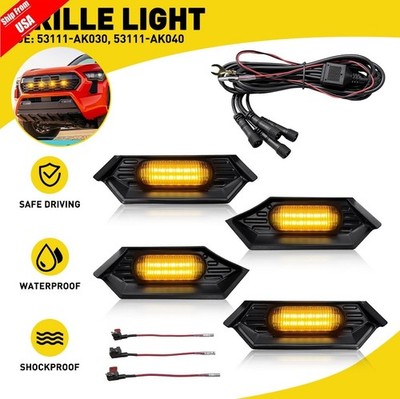 For 2024-25 Toyota Tacoma TRD Front Bumper Upper Grille Grill Light Smoke Amber