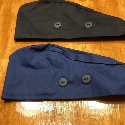 Scrub Caps with Button and Sweatband, Adjustable for Women or Men
