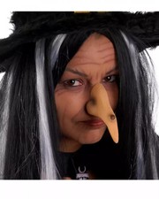 Gebogene Hexennase mit Warze und Gummiband