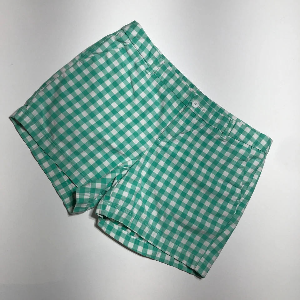 Pantalones Cortos de Verano Merona Para Mujer Chino Sarga Jade Verde Blanco Guinga Algodón Talla 10 Foto 2 de 4