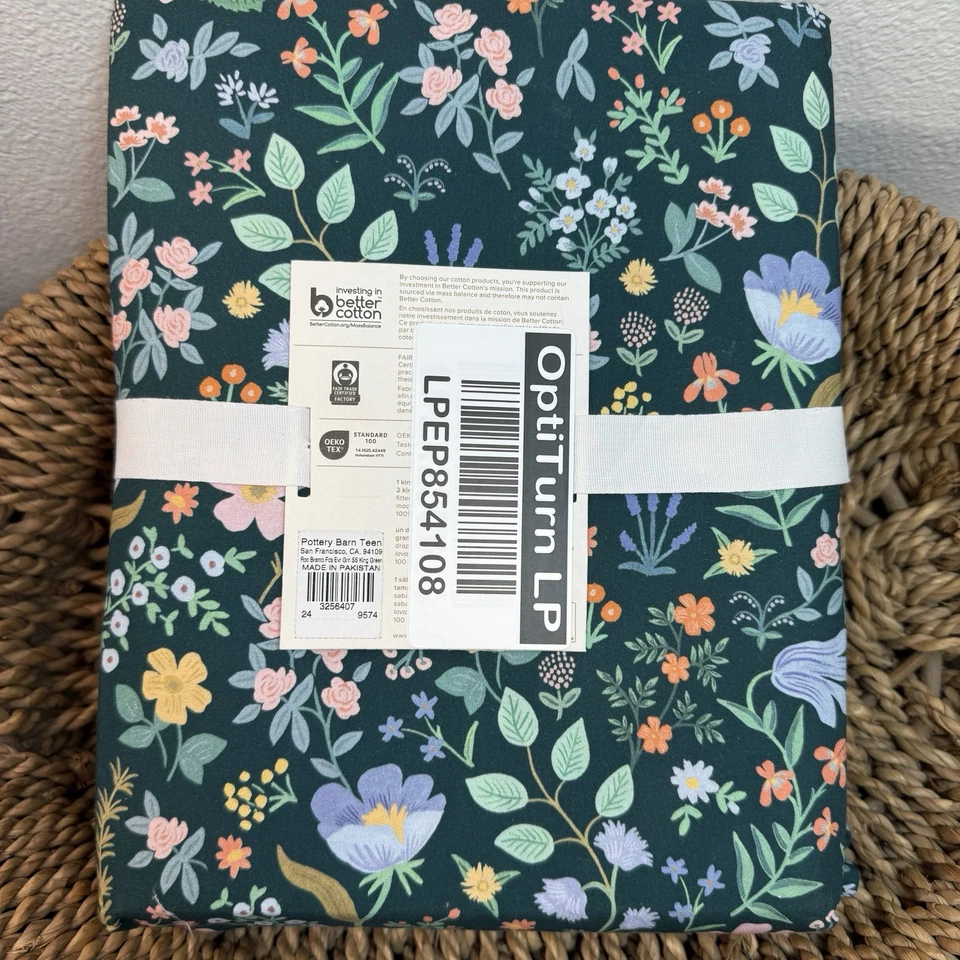 JUEGO DE HOJAS EVERGREEN POTTERY BARN TEEN RIFLE & PAPER CO. BRAMBLE & FIELDS ~ KING Foto 3 de 4