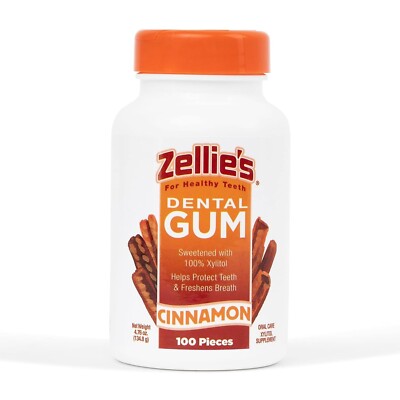 Zellie'S | 100% Xylitol Sugar Free Cinnamon Chewing Gum | Cinnamon Flavor (100 C