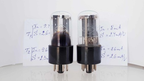 2 x 6N8S Matched Pair 60s FOTON PLANT Double Triode TUBES 6SN7 - 第 1/6 張圖片