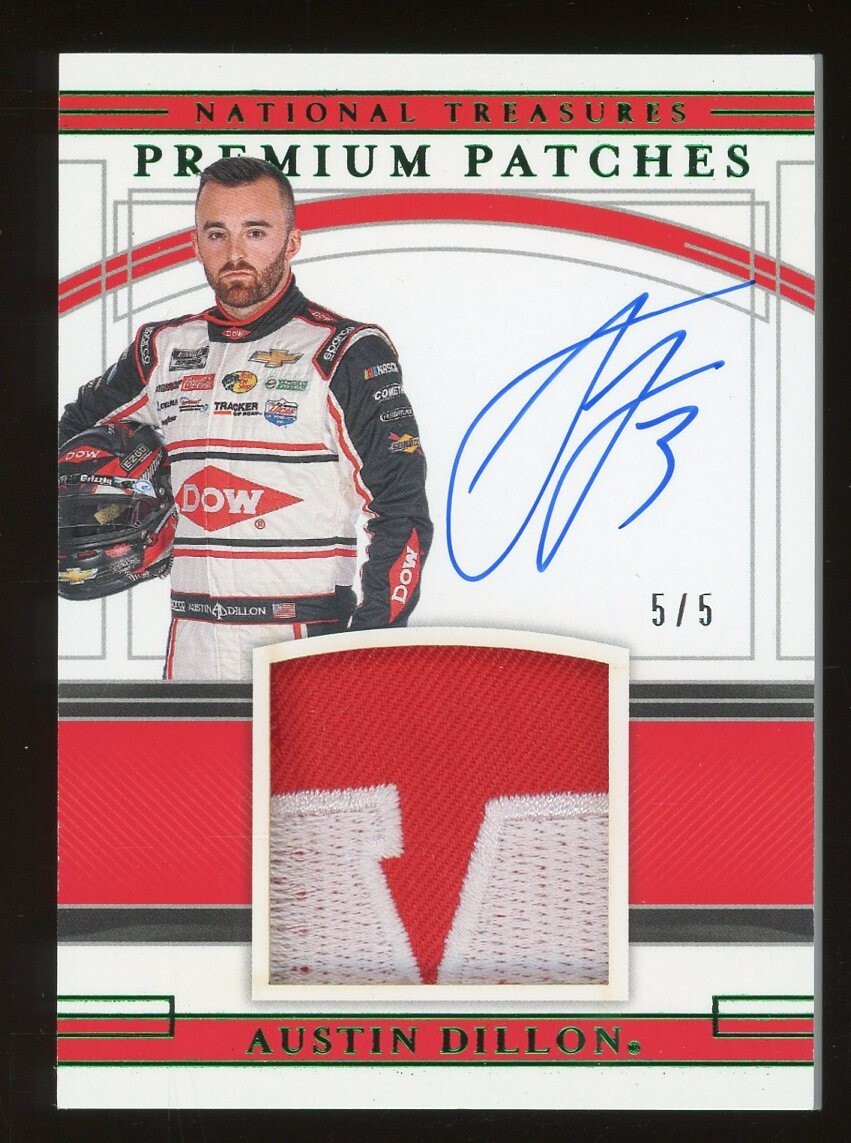 2020 National Treasures Racing Austin Dillon Race-Worn 2-Color Patch AUTO 5/5