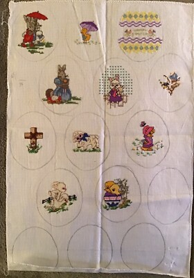 Crafts- Easter Eggs - cross-stitching is completed- you finish the project