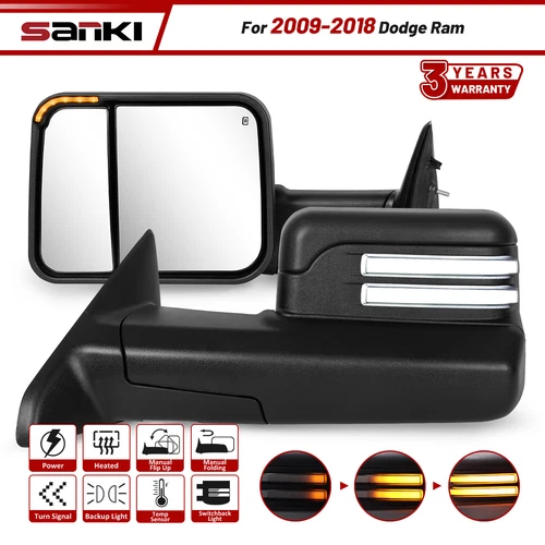 Switchback Power Heated Towing Mirror for 2009-2018 Dodge Ram 1500 2500 3500