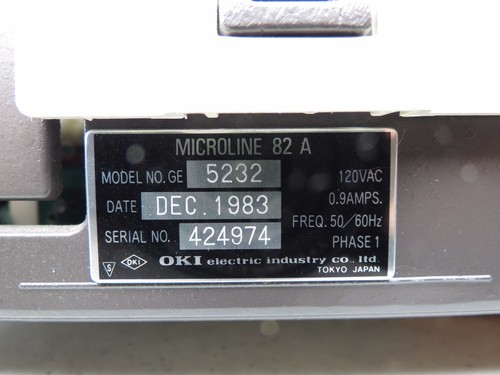 Vintage Okidata Microline 82A Dot Matrix Printer with Cable, User's Manual - Picture 11 of 12