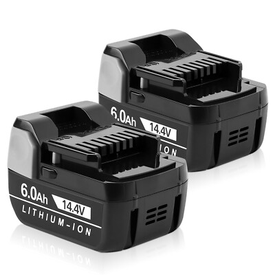 2x 6.0Ah 14.4V Li-ion Battery For HITACHI BSL1460 BSL1415 BSL1415X BSL1430