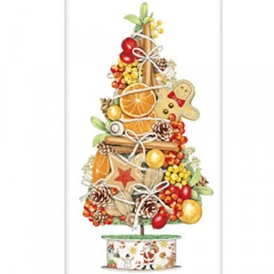 Mary Lake-Thompson Gingerbread Spice Tree Flour Sack Kitchen Towel Bagged