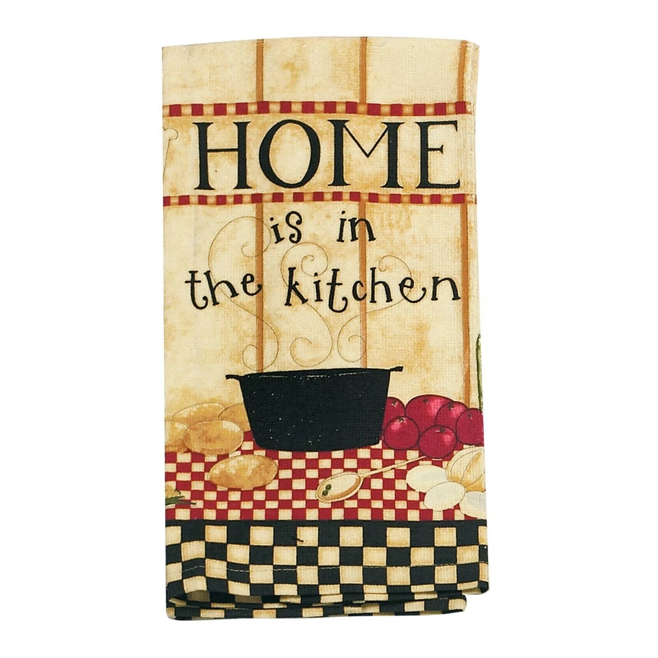 Set of 2 HOME IS IN THE KITCHEN Cotton Terry Kitchen Towels by Kay Dee Designs - Image 2 of 2