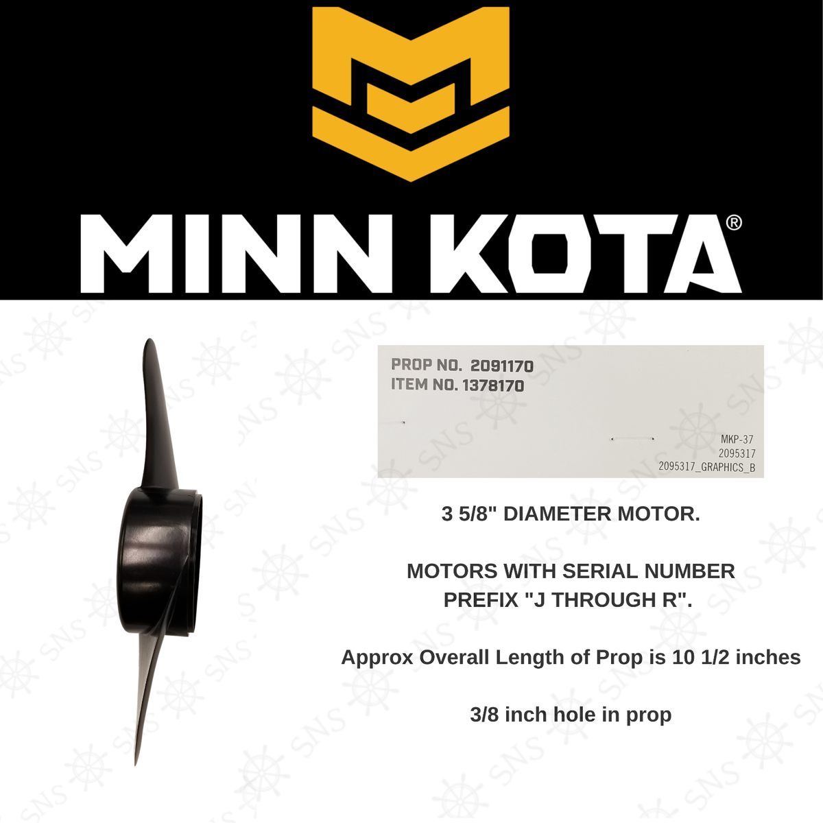 MINN KOTA MKP-37 NEW TROLLING PROPELLER 2091170 1378170 1865022