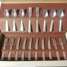 Vtg. Kiddykook Doll Cutlery Set-18 pcs- 3271-Alumode Kitchen Ware-Aluminum Spec.