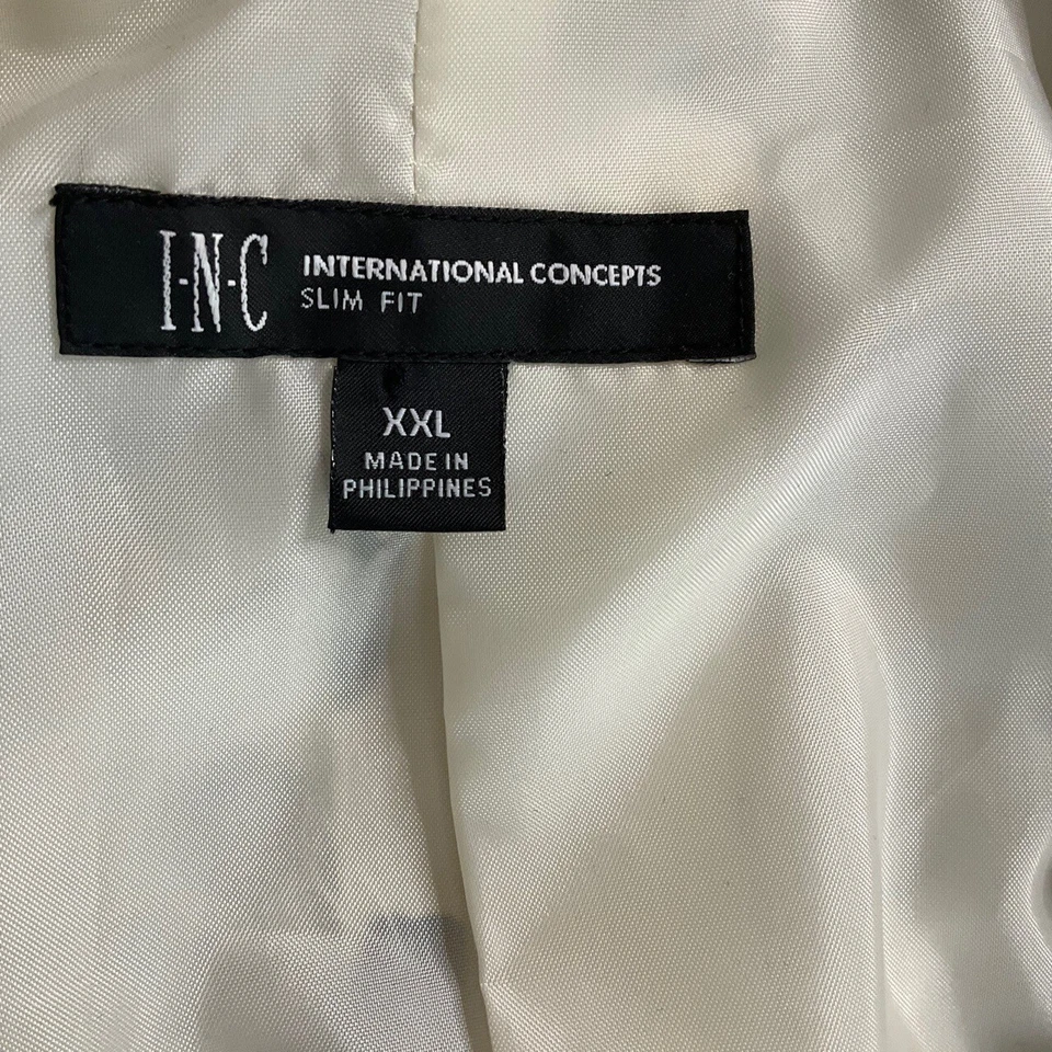 Chaqueta Blazer INC Crema Negra Patrón Floral 2 Botones Pecho Único XXL Foto 2 de 4