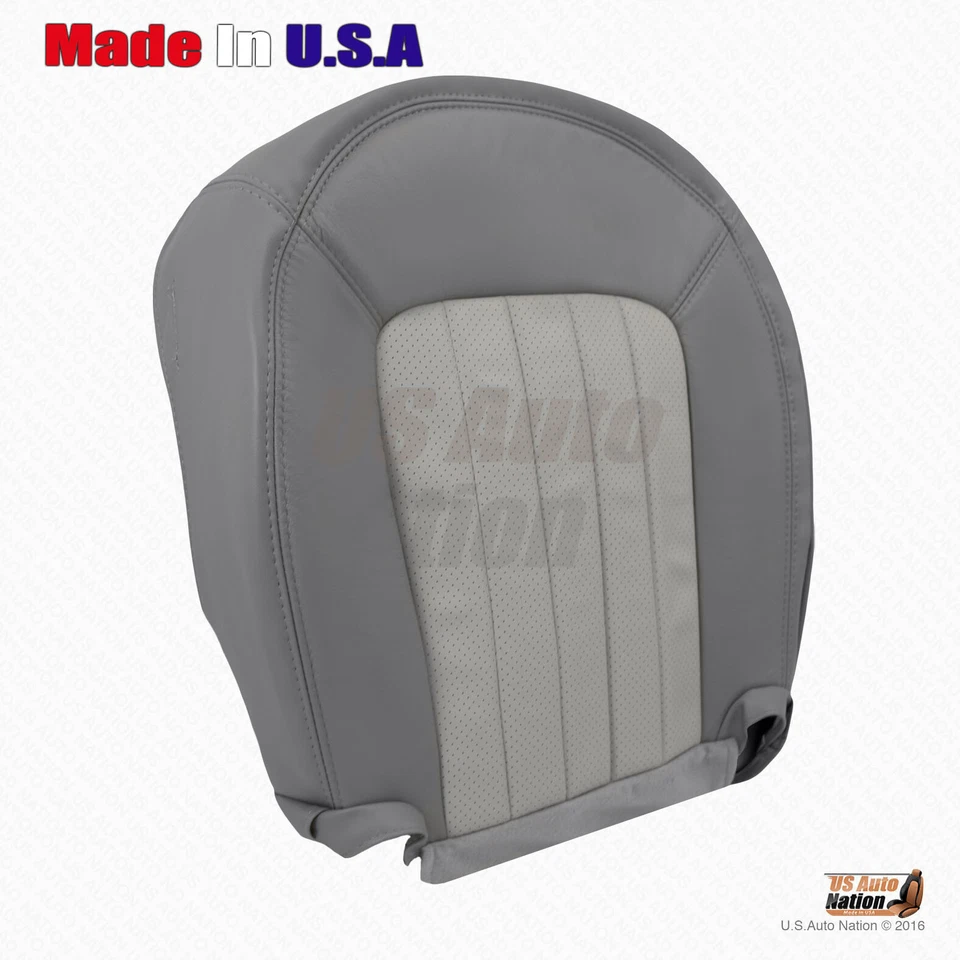 2002 2003 Mercury Mountaineer Driver & Passenger Bottom Leather Seat Cover Gray - Image 3 of 4