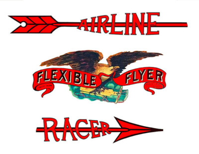 Flyr Racing Sticker FLEXIBLE FLYER AIRLINE RACER DECAL WATER SLIDE WHITE BACKING LASER ...