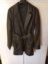 Rare Beautiful Designer Massimo Dutti Leather Coat- Fits Uk 12