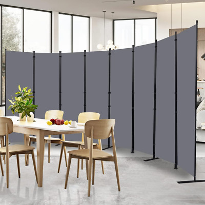 8-Panel Room Divider Screen - Freestanding Privacy Partition for Home & Office