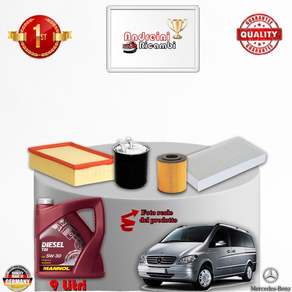 Inspektionskit Filter + ÖL Mercedes Viano 2.0 CDI 80KW 109CV Von 2005-> 2006-image