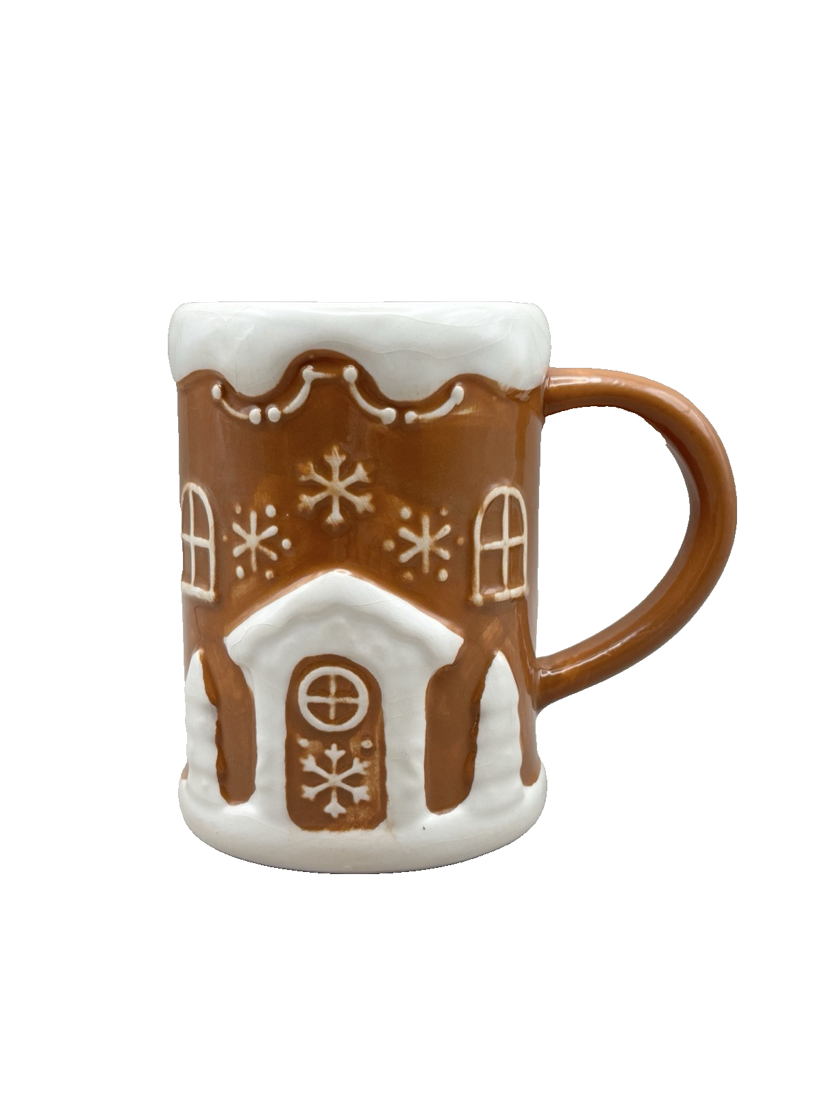 Gingerbread House Christmas Coffee Mug 18oz Ceramic 5 Inch Tall Vintage Display