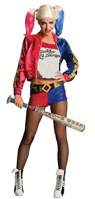 Rubies Harley Quinn, Suicide Squad Kostüm, Perücke o. Baseballschläger Halloween - Bild 1 von 2