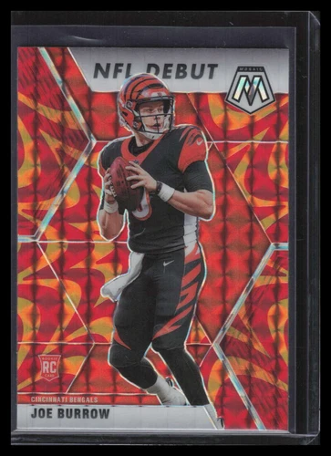 2020 Panini Mosaic Reactive Orange Refractor 261 Joe Burrow DEB Rookie Debut