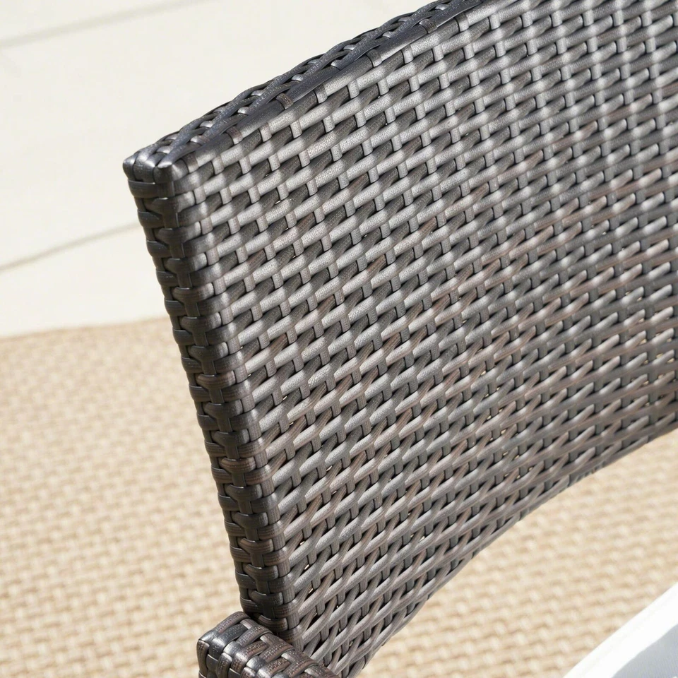 Alania Outdoor 7 Piece Aluminum Dining Set with Wicker Dining Chairs - Image 3 of 4