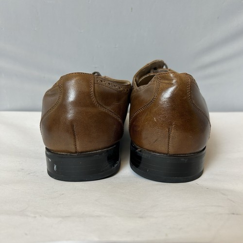 Zapatos de vestir Stacy Adams para hombre 11 marrón Oxford cuero equilibrio hechos por el hombre - Imagen 4 de 15