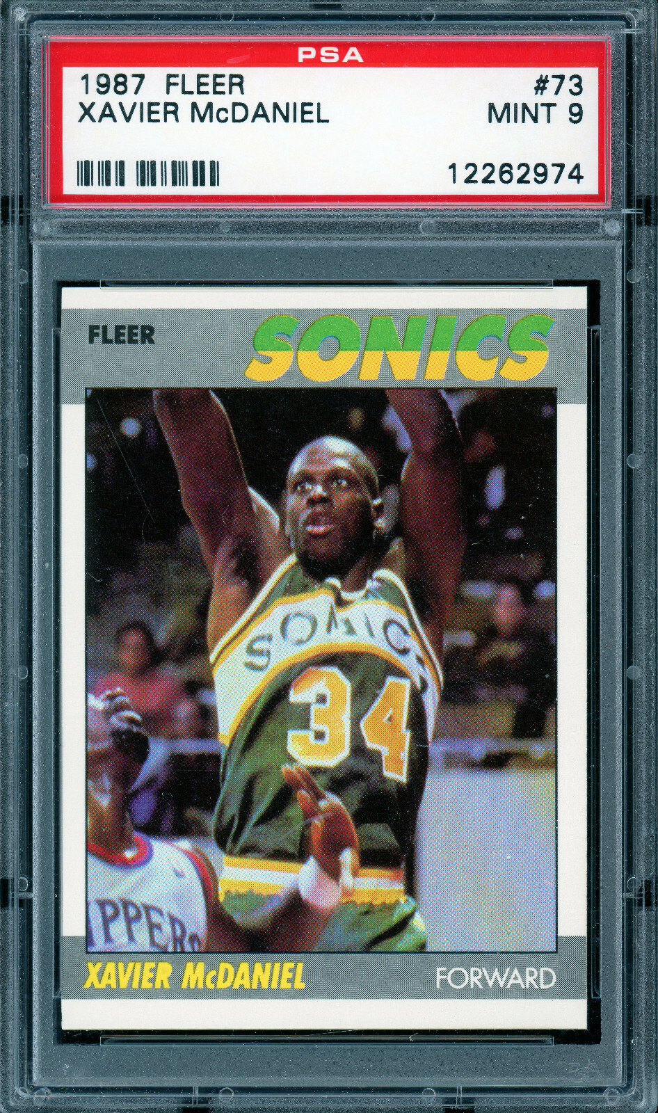 1987 Fleer #73 XAVIER McDANIEL PSA 9 MINT. Seattle Supersonics