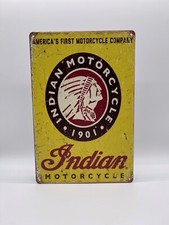 Blechschild Indian 20x30cm Nostalgie Retro Reklame Vintage Garage Motorrad Deko