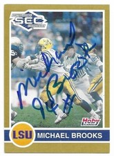 MICHAEL BROOKS Autographed Signed 1991 Hoby Football card #215 LSU Tigers COA