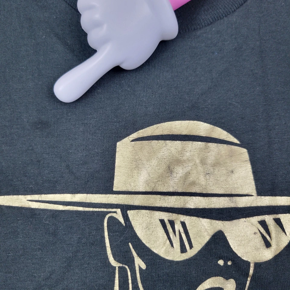 VTG 80s San Francisco Person Trimmed in Gold Hat Champagne Shirt Men Large Black - Image 4 of 4