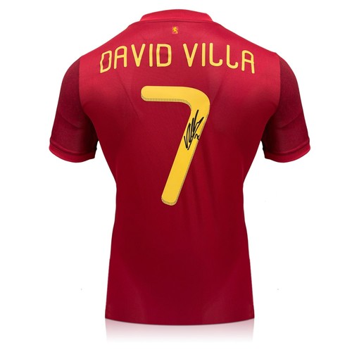 Maglia calcio Spagna 2020 firmata David Villa. Cornice icona - Foto 5 di 5