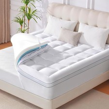 4 Inch Memory Foam Mattress Topper Queen for Back Pain Extra Soft - White