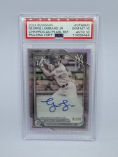2024 BOWMAN 1ST CHROME GEORGE LOMBARD JR AUTO PEARL REF /10 PSA 10 ROOKIE