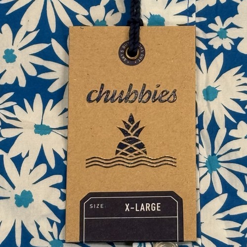 NWT Chubbies Men's XL Whoopsy Daisy Friday Shirt Tropical Floral Blue Button Up - Picture 6 of 9