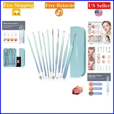 10-Piece Blackhead Remover Kit with Leather Case, Surgical Steel Tools