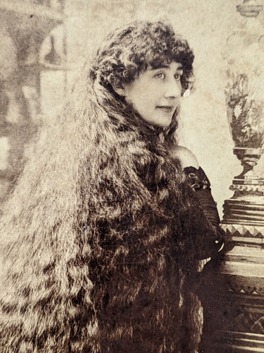 Antique Cabinet Photograph Beautiful Woman Long Hair Odd Circus Naomi Sutherland - Picture 2 of 12