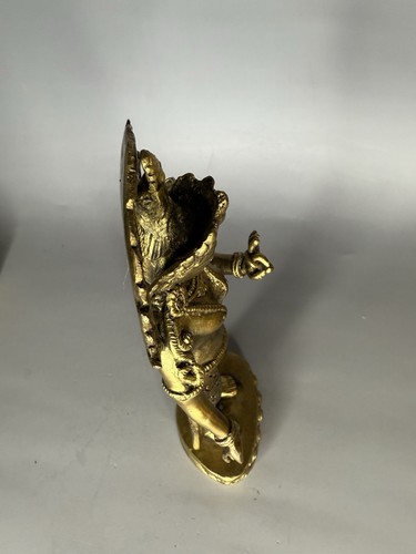 Vintage 9 Zoll vergoldete Bronze hinduistische Göttin Statue - verzierte indische/tibetische Skulptur - Bild 5 von 6