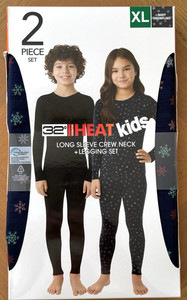 NEW 32 Degrees HEAT Kids XL Long Sleeve Crew Neck & Legging Set NAVY SNOWFLAKE