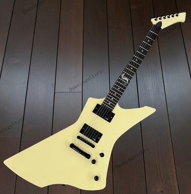 Cream Yellow Snakebyte Electric Guitar James Hatfield H-H Pickups Black Hardware