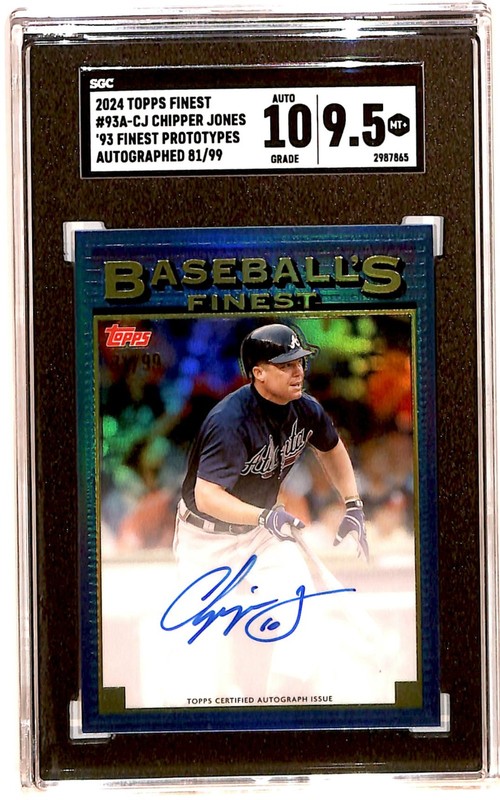 2024 Topps 1989 Baseball 35th Blue 81/99 Chipper Jones Auto SGC 9.5 GS1