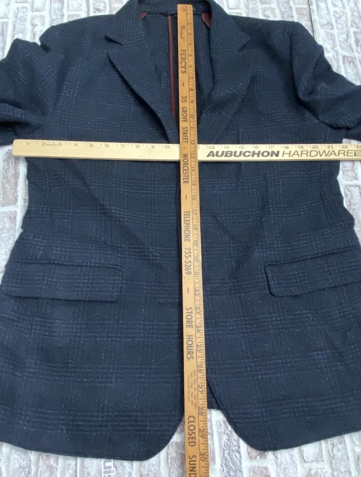 Bonobos Blazer Mens 42R Blue Black Plaid Nova Fides Italian Wool Sport Coat - Image 4 of 4