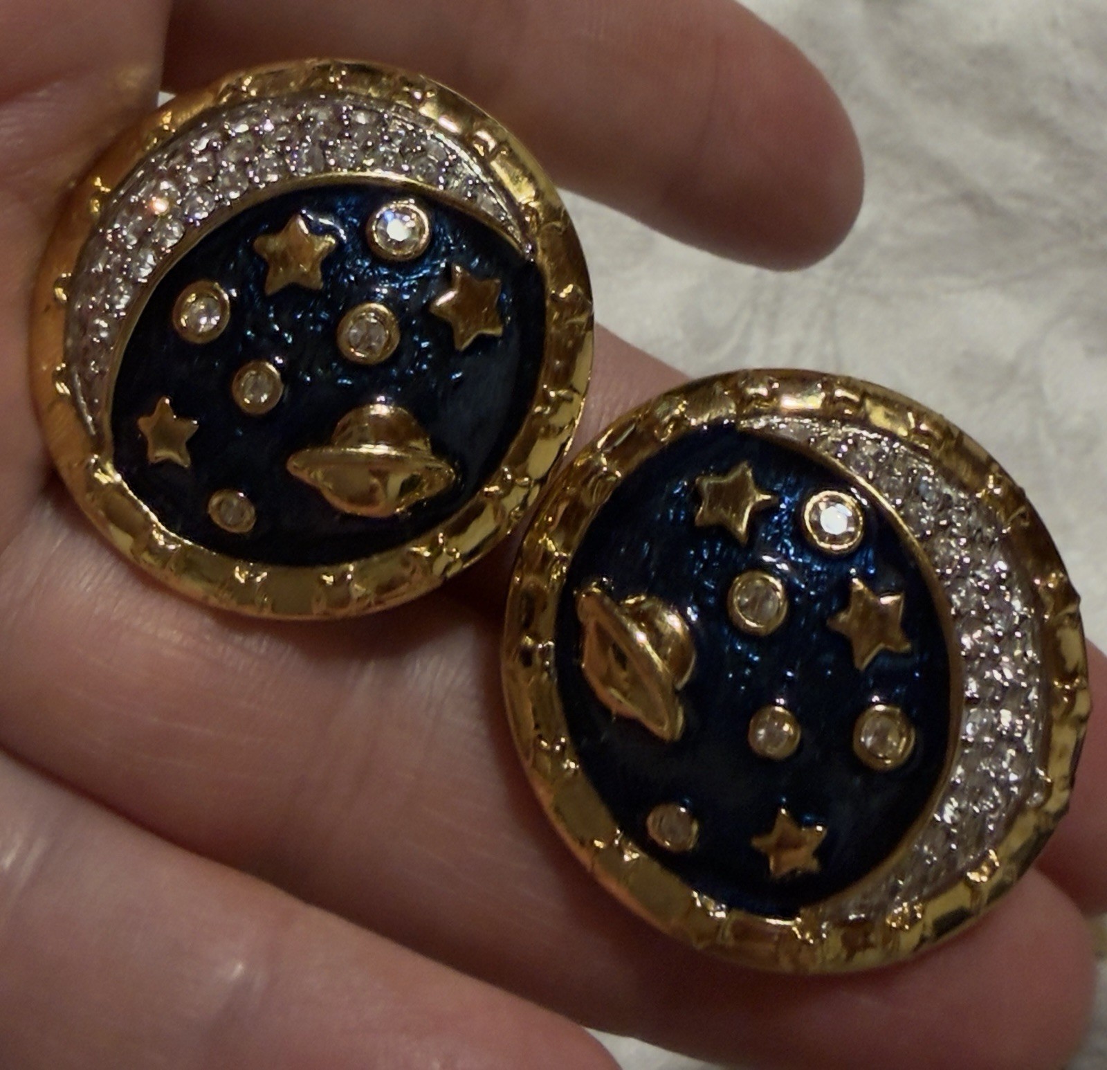 AUTHENTIC Daniel Swarovski Crystal Encrusted Moon… - image 15