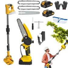 2 in 1 Cordless Pole Saw & Mini Chainsaw 6 inch Brushless Electric Chain Saw US
