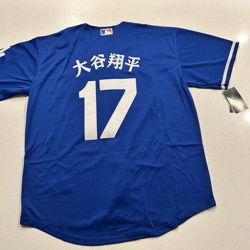 Shohei Ohtani Los Angeles Dodgers Blue Kanji Jersey Large
