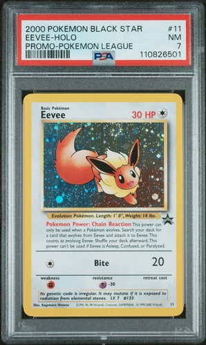 2000 Pokemon Promo Black Star Eevee #11 Promo-Pokemon League PSA 7