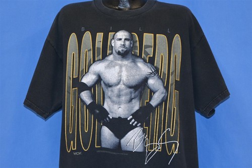 vintage 90s WCW BILL GOLDBERG PORTRAIT BLACK COTTON t-shirt WRESTLING XL