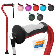 Lightweight Walking Cane Soft Offset Handle for Seniors Adjustable Collapsible