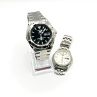 Vintage Seiko 5 Automatic 35-40mm Black Silver Mens Wristwatches Lot of 2 W-117