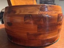 Beautiful multicolor wood bowl, flawless 8  x4" decorative/useful